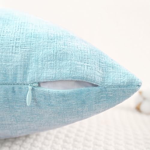 CaliTime Decorative Throw Pillow Covers 16 X 16 Inches Light Blue Grey - Image 3