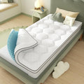 Dual Layer 4 Inch Twin Size Mattress Topper, Memory Foam Mattress Topper by Qocismile