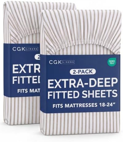 CGK Linens 2 Pack Extra Deep Full Fitted Sheets by CGKUnlimited