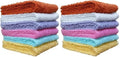 Towel and Linen Mart 100% Cotton - Wash Cloth Set - Flannel Face Cloths, Highly Absorbent and Soft Feel Fingertip Towels (Multi Colors, Pack of 24) by T+%26+L+Towel+and+Linen+Mart