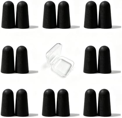 10 Pairs Black Reusable Ear Plugs, 32dB NRR Noise Reduction, Washable by vvmotes
