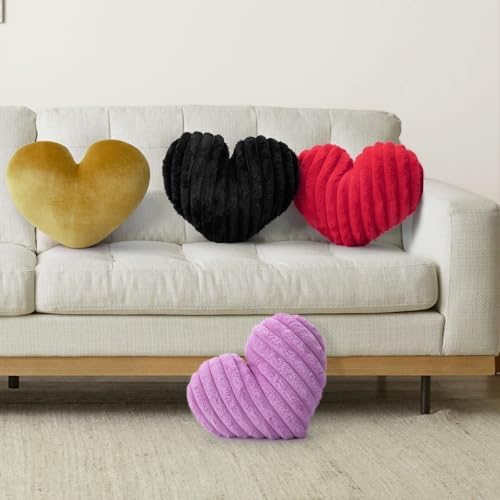 16 Inch Heart Pillow Cute Soft Decorative Throw Pillows, Heart Shaped Fluffy - Image 2