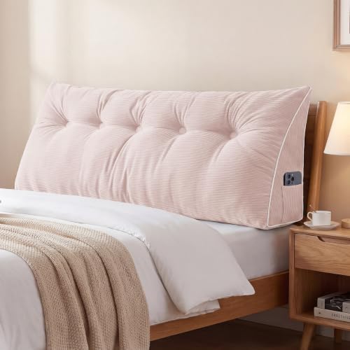 Sasttie Headboard Pillow Queen, Wedge Pillow Headboard, Light Pink by SASTTIE