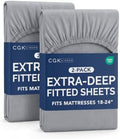 CGK Linens 2 Pack Extra Deep Twin Fitted Sheets by CGKUnlimited
