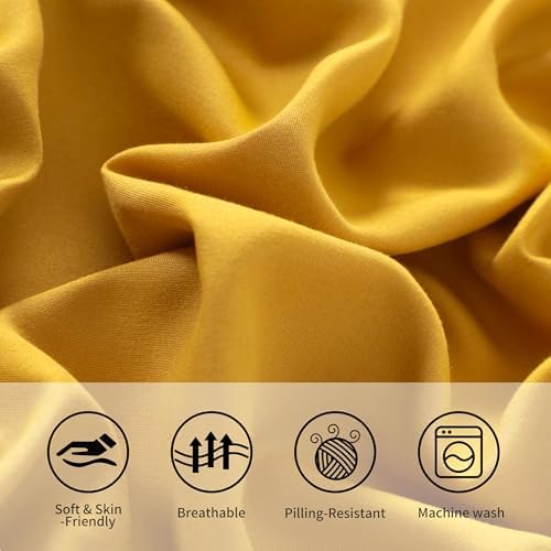 King Pillow Cases, 2 Pack, 20x40 in, Microfiber, Ginger Yellow - Image 5