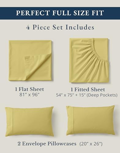 LANE LINEN Full Size Bed Sheets 100% Organic Cotton Soft 4pc - Image 4