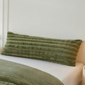 MEGO 20x54 Body Pillow Cover, Fluffy Ribbed Faux Rabbit Fur, Sage Green by MEGO