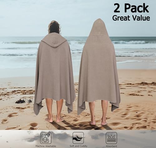 COTTON CRAFT Hooded Bath Towel for Adults – 2 Pack 100% Cotton Bath Sheet - Image 2