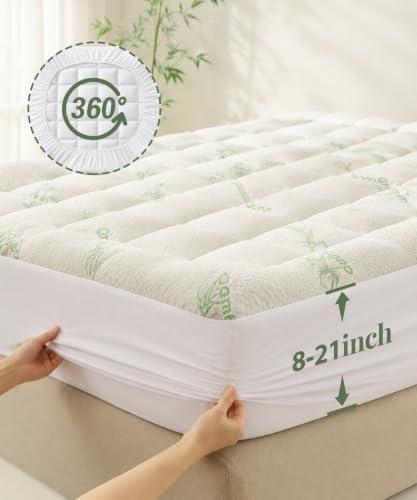Mattress Topper Queen, Ultra Soft & Breathable Pillow Top Mattress Pad - Image 3
