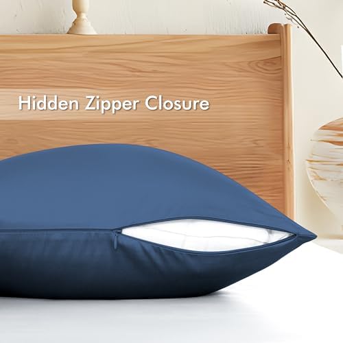 Bamboo Viscose Zipper Pillow Cases King Size Set of 4 - Image 6
