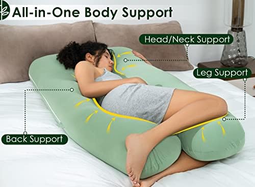 QUEEN ROSE Cooling Pregnancy Pillows, U Shaped Full Body Maternity Pillow - Image 2