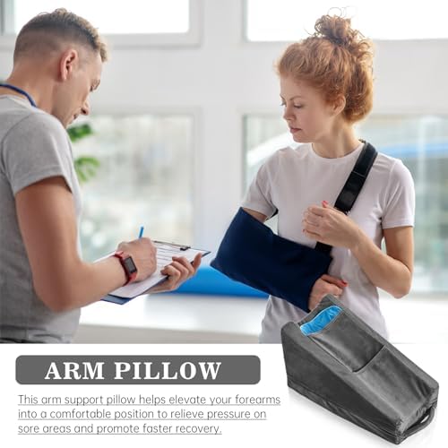 Buryeah Dark Gray Arm Elevation Pillow 2 Pocket, Plush Material - Image 6