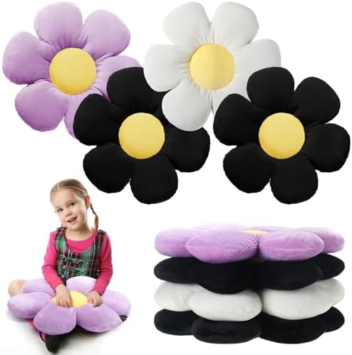 Reginary 4 Pcs Flower Floor Pillow Cushion Kids by Reginary