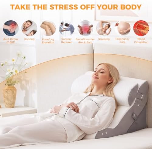 Ruqmuis Wedge Pillow Set for After Surgery, Bed Wedge Pillow - Image 5