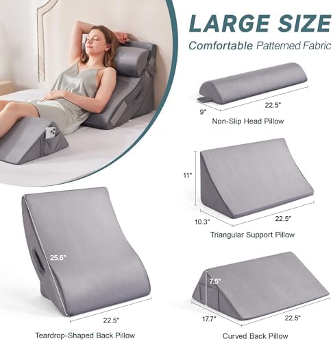 Yojoker 4pcs Orthopedic Bed Wedge Pillow Set - Image 4