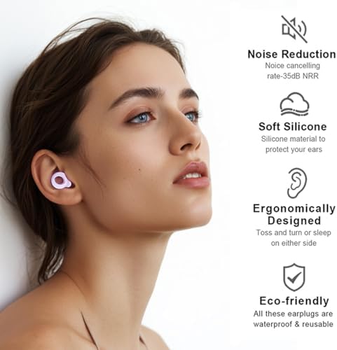 Ear Plugs for Sleeping, 2 Pairs Ear Plugs for Sleeping Noise Cancelling - Image 3