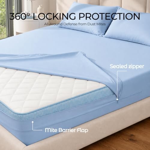 FAUNNA 100% Cotton Mattress Encasement Bed Bug Dust Mite Cover, Full 12 - Image 6