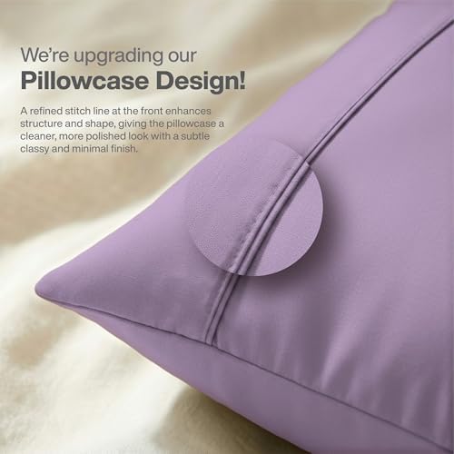 QUEENSBAY Queen Pillow Cases Set of 2, Microfiber Cooling Pillowcases, Soft - Image 2