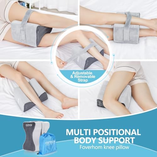 foverhom Memory Foam Knee Pillow Orthopedic Leg Support Grey - Image 6