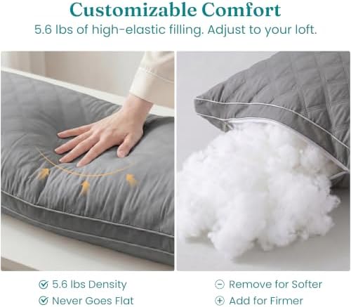 Oubonun Full Body Pillow for Side Sleeper, Adjustable Firm Long Bed Pillow - Image 4