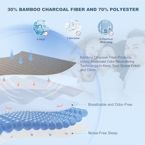 GRT Twin XL Mattress Cover Waterproof, Bamboo Charcoal Fiber Mattress Pad - Image 3