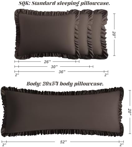BEDSUM Queen Ruffled Pillow Shams - Image 3