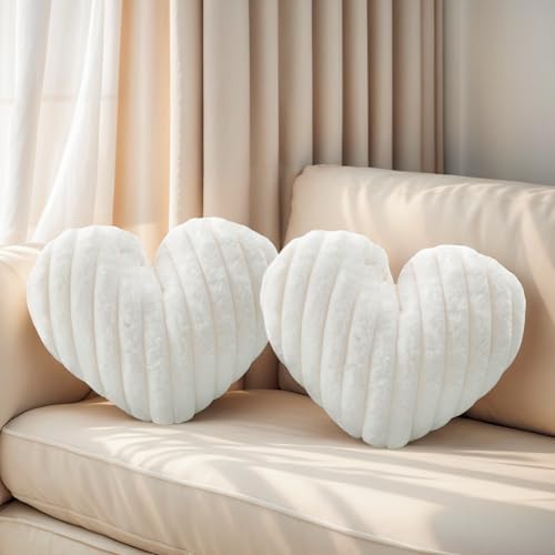 16 Inch Heart Pillow Cute Soft Decorative Throw Pillows, Heart Shaped Fluffy by Nmkopzy