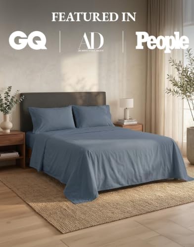 LANE LINEN Twin Sheet Set 100% Organic Cotton 3pc Percale - Image 5