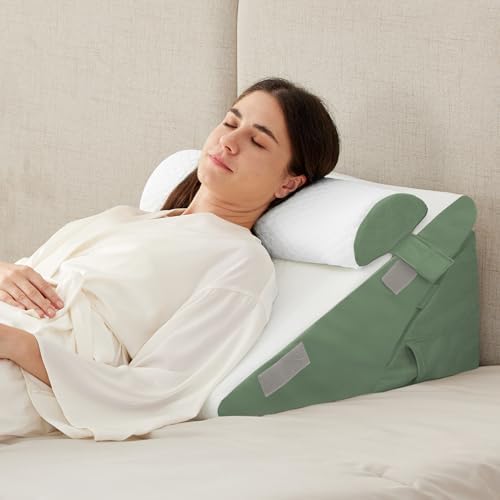 Ruqmuis Wedge Pillow Set for After Surgery, Incline Pillow Wedge for Headboard by Ruqmuis