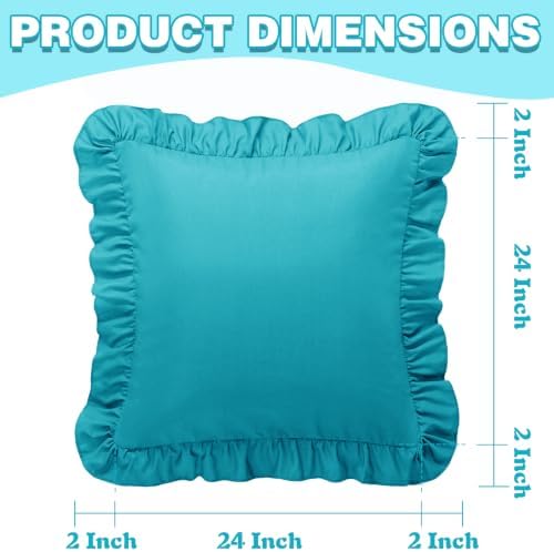 KKJIAF 2 Pack Ruffle Pillow Cases 24x24 Inches - Image 3