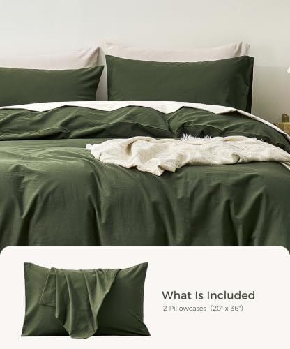 JELLYMONI 100% Washed Cotton Pillowcases, Envelope Closure 2-Pack - Image 7