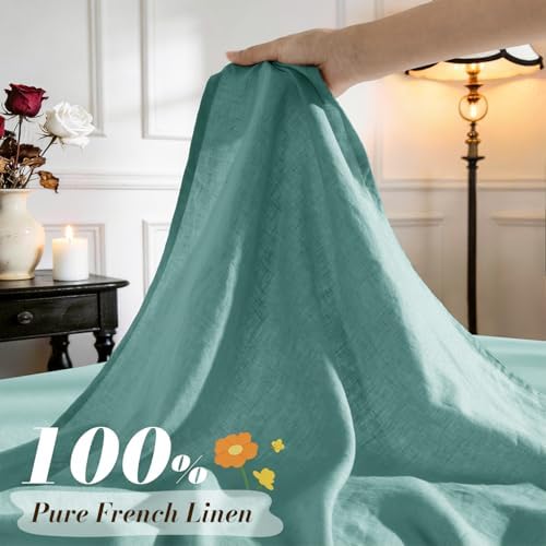 SONORO KATE 100% French Linen Full Size Sheets Set, Natural Flax Bedding - Image 2