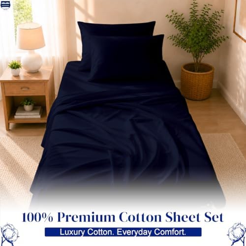 Cottingon 4 PC Cot Sheet Set 33"X75", Egyptian Cotton - Image 2