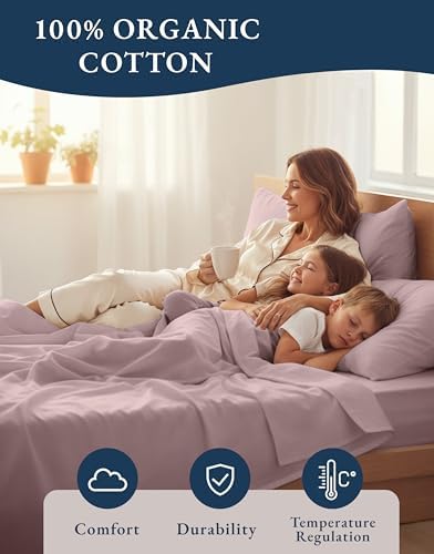 LANE LINEN Cal King Sheet Set 100% Organic Cotton Cooling Soft 4pc - Image 6