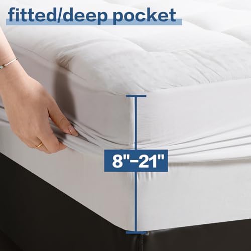 Cotton Twin XL Mattress Pad Fitted Quilted Mattress Cover - Image 4