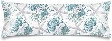 Silk Satin Body Pillow Cover for Hair and Skin, Coastal Long Pillow Case by Unknown