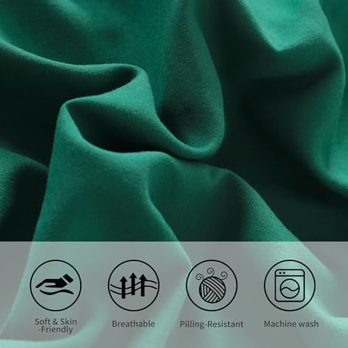Queen Pillow Cases, 2 Pack, 20x30 in, Microfiber, Dark Green - Image 5