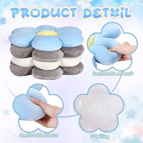 Reginary 4 Pcs Flower Floor Pillow Cushion Kids - Image 3