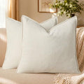 Allorry Throw Pillow Covers 18x18 Cream White Chenille Solid Home DecorF18 by Allorry
