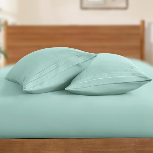 Horbaunal Microfiber Pillowcases Standard Size, Mint Green, 2 Pack - Image 4