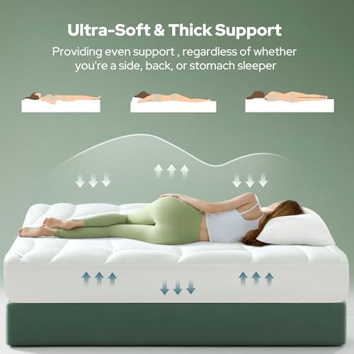 BEDLORE Full Size Mattress Topper, Soft Tencel™ Blend Pillow Top Bed Pad - Image 4