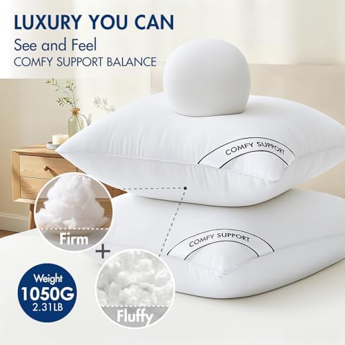 MIULEE 26x26 Pillows Inserts Pack of 4, Down Alternative Virgin Filling - Image 2