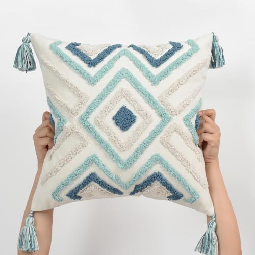 Boho Pillow Covers 18X18 Inch Boho Tufted Throw Pillow Covers Decorative - Image 7