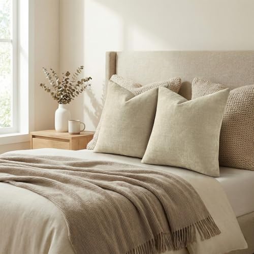 decorUhome Chenille Decorative Throw Pillow Covers 26x26 Set of 2 - Image 7