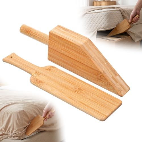Mattress Lifter Tool for Changing Sheets, Acacia Wood Mattress Lifter Bed Maker by Unknown