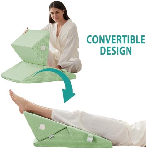 Bedluxe Wedge Pillow for Sleeping, Adjustable 9&12 Inch Foldable Bed Wedge - Image 3