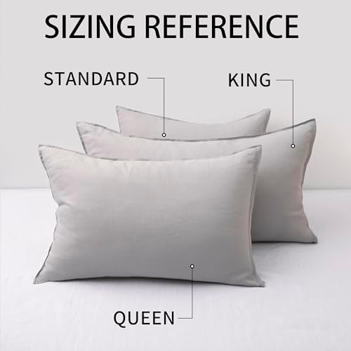 CHUFFED Linen Pillowcases 2 Pack 100% Linen Standard Pillow Cases, Breathable - Image 5