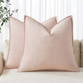 MIULEE Decorative Linen Pillow Covers 18x18 Inch Light Pink by MIULEE