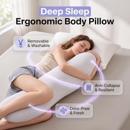 Pea Pod Body Pillow for Side Sleepers, S-Shaped Body Align Cooling Pillow - Image 3