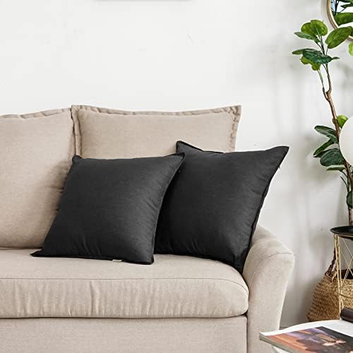 Jeanerlor Pack of 2 24 x 24 Inch Cotton Linen Soft Soild Decorative Square by Jeanerlor